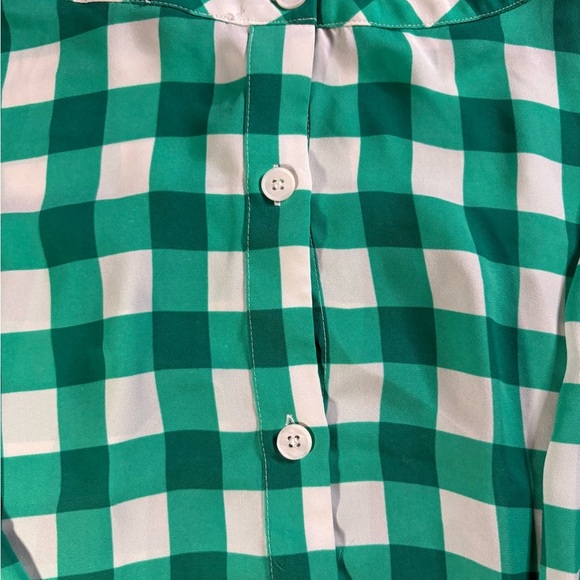 Banana Republic Teal and White Plaid Top - Picture 8 of 11